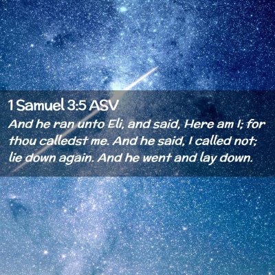 Picture 02 - 1 Samuel 3:5 ASV - And he ran unto Eli, and said, Here am I; for - Bible Verse Picture