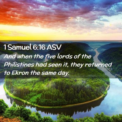 Picture 02 - 1 Samuel 6:16 ASV - And when the five lords of the Philistines had - Bible Verse Picture