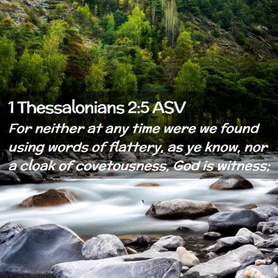 Picture 02 - 1 Thessalonians 2:5 ASV - For neither at any time were we found using words - Bible Verse Picture