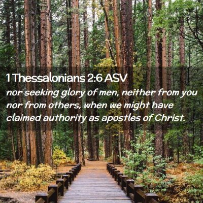 Picture 02 - 1 Thessalonians 2:6 ASV - nor seeking glory of men, neither from you nor - Bible Verse Picture