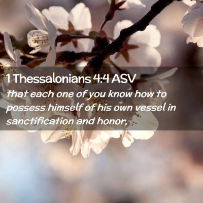 Picture 02 - 1 Thessalonians 4:4 ASV - that each one of you know how to possess himself - Bible Verse Picture