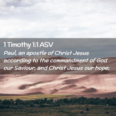 Picture 02 - 1 Timothy 1:1 ASV - Paul, an apostle of Christ Jesus according to the - Bible Verse Picture