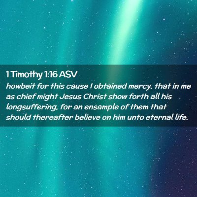 Picture 02 - 1 Timothy 1:16 ASV - howbeit for this cause I obtained mercy, that in - Bible Verse Picture