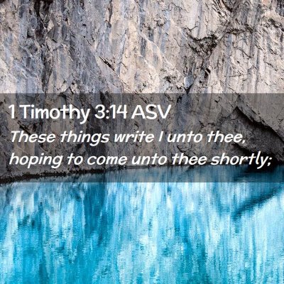 Picture 02 - 1 Timothy 3:14 ASV - These things write I unto thee, hoping to come - Bible Verse Picture