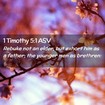 Picture 02 - 1 Timothy 5:1 ASV - Rebuke not an elder, but exhort him as a father; - Bible Verse Picture