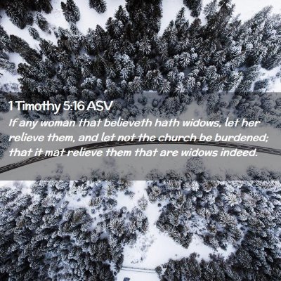 Picture 02 - 1 Timothy 5:16 ASV - If any woman that believeth hath widows, let her - Bible Verse Picture