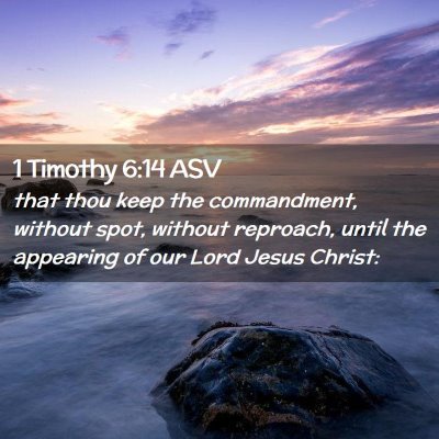Picture 02 - 1 Timothy 6:14 ASV - that thou keep the commandment, without spot, - Bible Verse Picture