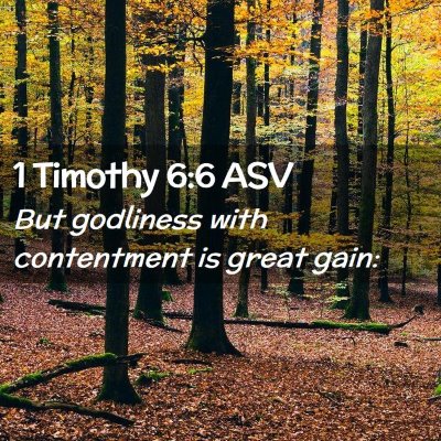 Picture 02 - 1 Timothy 6:6 ASV - But godliness with contentment is great - Bible Verse Picture