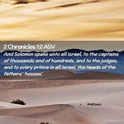 Picture 02 - 2 Chronicles 1:2 ASV - And Solomon spake unto all Israel, to the - Bible Verse Picture