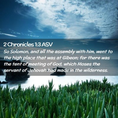 Picture 02 - 2 Chronicles 1:3 ASV - So Solomon, and all the assembly with him, went - Bible Verse Picture