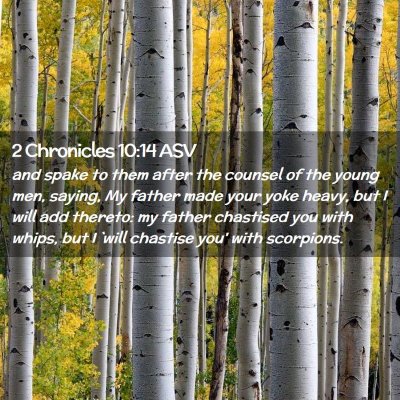 Picture 02 - 2 Chronicles 10:14 ASV - and spake to them after the counsel of the young - Bible Verse Picture