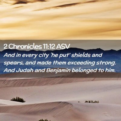Picture 02 - 2 Chronicles 11:12 ASV - And in every city `he put' shields and spears, - Bible Verse Picture