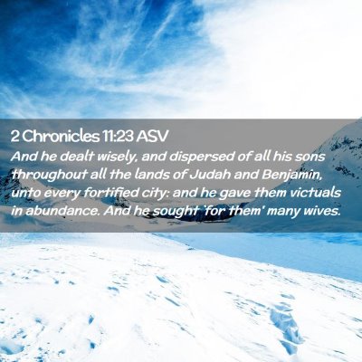 Picture 02 - 2 Chronicles 11:23 ASV - And he dealt wisely, and dispersed of all his - Bible Verse Picture