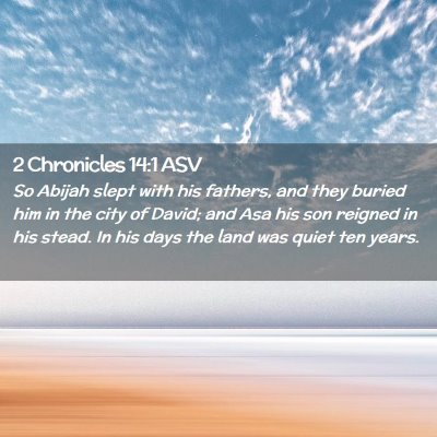 Picture 02 - 2 Chronicles 14:1 ASV - So Abijah slept with his fathers, and they buried - Bible Verse Picture