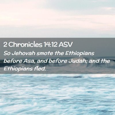 Picture 02 - 2 Chronicles 14:12 ASV - So Jehovah smote the Ethiopians before Asa, and - Bible Verse Picture