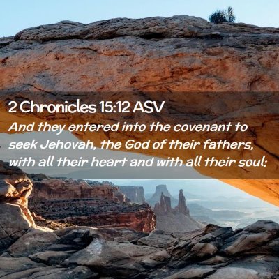 Picture 02 - 2 Chronicles 15:12 ASV - And they entered into the covenant to seek - Bible Verse Picture