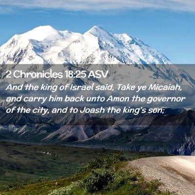 Picture 02 - 2 Chronicles 18:25 ASV - And the king of Israel said, Take ye Micaiah, and - Bible Verse Picture
