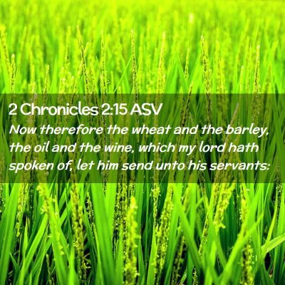 Picture 02 - 2 Chronicles 2:15 ASV - Now therefore the wheat and the barley, the oil - Bible Verse Picture