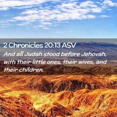 Picture 02 - 2 Chronicles 20:13 ASV - And all Judah stood before Jehovah, with their - Bible Verse Picture