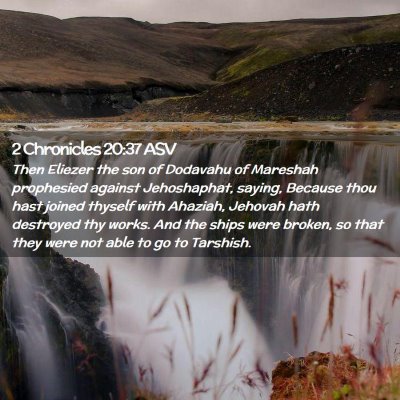 Picture 02 - 2 Chronicles 20:37 ASV - Then Eliezer the son of Dodavahu of Mareshah - Bible Verse Picture