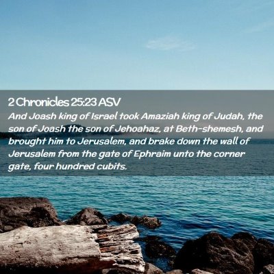 Picture 02 - 2 Chronicles 25:23 ASV - And Joash king of Israel took Amaziah king of - Bible Verse Picture