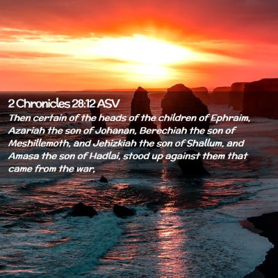 Picture 02 - 2 Chronicles 28:12 ASV - Then certain of the heads of the children of - Bible Verse Picture