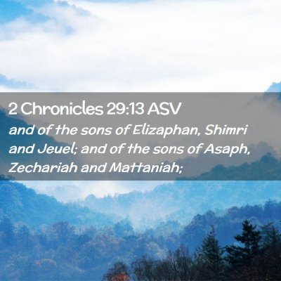 Picture 02 - 2 Chronicles 29:13 ASV - and of the sons of Elizaphan, Shimri and Jeuel; - Bible Verse Picture