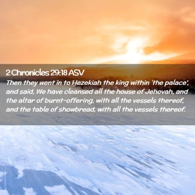 Picture 02 - 2 Chronicles 29:18 ASV - Then they went in to Hezekiah the king within - Bible Verse Picture