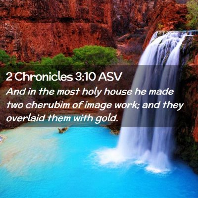 Picture 02 - 2 Chronicles 3:10 ASV - And in the most holy house he made two cherubim - Bible Verse Picture