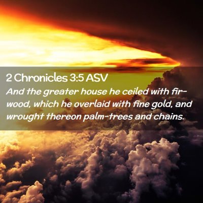 Picture 02 - 2 Chronicles 3:5 ASV - And the greater house he ceiled with fir-wood, - Bible Verse Picture