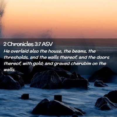 Picture 02 - 2 Chronicles 3:7 ASV - He overlaid also the house, the beams, the - Bible Verse Picture