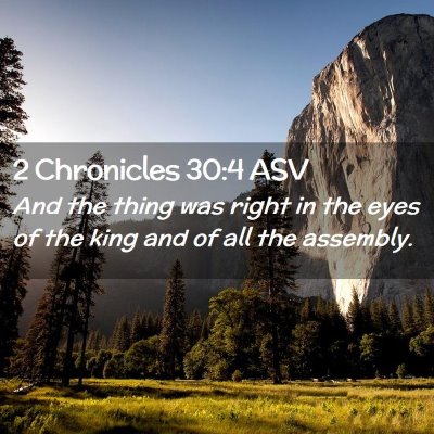 Picture 02 - 2 Chronicles 30:4 ASV - And the thing was right in the eyes of the king - Bible Verse Picture
