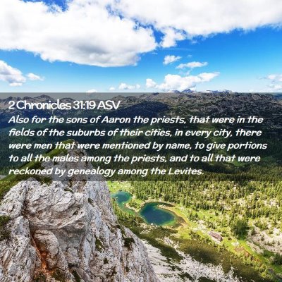 Picture 02 - 2 Chronicles 31:19 ASV - Also for the sons of Aaron the priests, that were - Bible Verse Picture