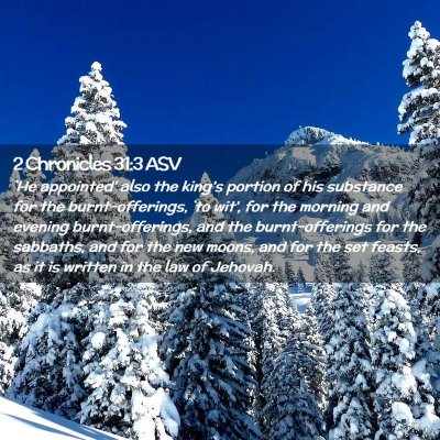 Picture 02 - 2 Chronicles 31:3 ASV - `He appointed' also the king's portion of his - Bible Verse Picture