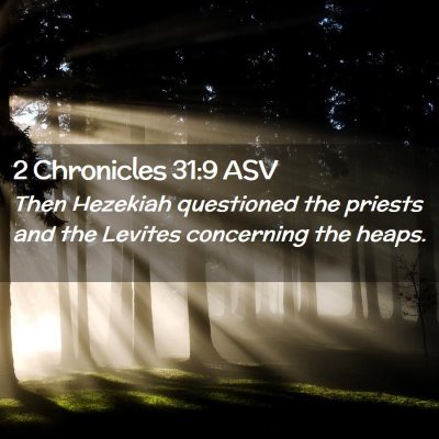 Picture 02 - 2 Chronicles 31:9 ASV - Then Hezekiah questioned the priests and the - Bible Verse Picture