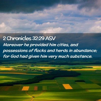Picture 02 - 2 Chronicles 32:29 ASV - Moreover he provided him cities, and possessions - Bible Verse Picture