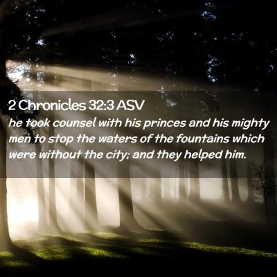 Picture 02 - 2 Chronicles 32:3 ASV - he took counsel with his princes and his mighty - Bible Verse Picture