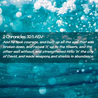 Picture 02 - 2 Chronicles 32:5 ASV - And he took courage, and built up all the wall - Bible Verse Picture