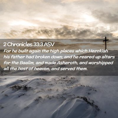 Picture 02 - 2 Chronicles 33:3 ASV - For he built again the high places which Hezekiah - Bible Verse Picture