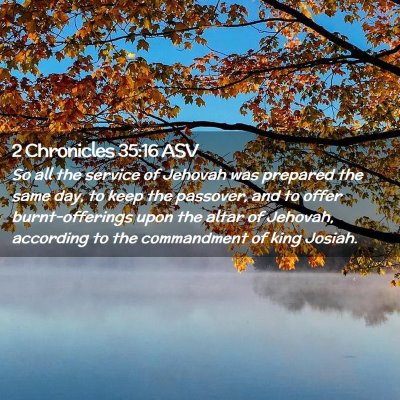 Picture 02 - 2 Chronicles 35:16 ASV - So all the service of Jehovah was prepared the - Bible Verse Picture