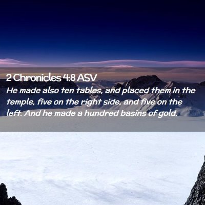 Picture 02 - 2 Chronicles 4:8 ASV - He made also ten tables, and placed them in the - Bible Verse Picture