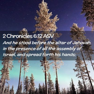 Picture 02 - 2 Chronicles 6:12 ASV - And he stood before the altar of Jehovah in the - Bible Verse Picture
