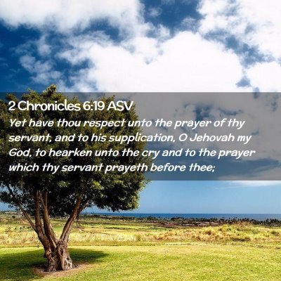 Picture 02 - 2 Chronicles 6:19 ASV - Yet have thou respect unto the prayer of thy - Bible Verse Picture