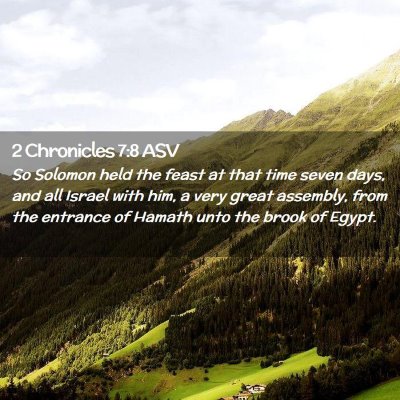 Picture 02 - 2 Chronicles 7:8 ASV - So Solomon held the feast at that time seven - Bible Verse Picture