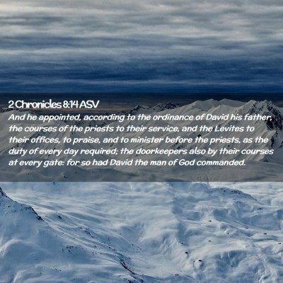 Picture 02 - 2 Chronicles 8:14 ASV - And he appointed, according to the ordinance of - Bible Verse Picture