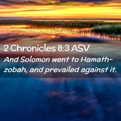 Picture 02 - 2 Chronicles 8:3 ASV - And Solomon went to Hamath-zobah, and prevailed - Bible Verse Picture