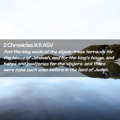 Picture 02 - 2 Chronicles 9:11 ASV - And the king made of the algum-trees terraces for - Bible Verse Picture