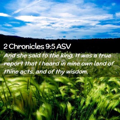 Picture 02 - 2 Chronicles 9:5 ASV - And she said to the king, It was a true report - Bible Verse Picture