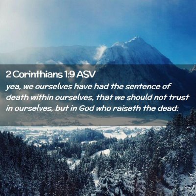 Picture 02 - 2 Corinthians 1:9 ASV - yea, we ourselves have had the sentence of death - Bible Verse Picture