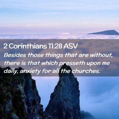Picture 02 - 2 Corinthians 11:28 ASV - Besides those things that are without, there is - Bible Verse Picture